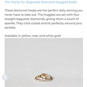 Yearly Co. Baguette Diamond Huggies